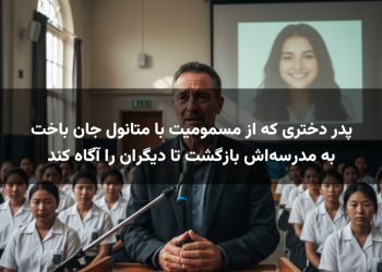پدر دختری که از مسمومیت با متانول جان باخت به مدرسه‌اش بازگشت تا دیگران را آگاه کند